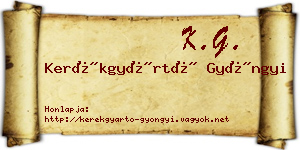 Kerékgyártó Gyöngyi névjegykártya